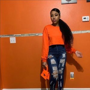 Orange cropped sweater